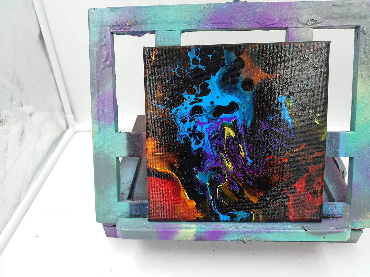 "Colour Vortex" Original Art Work Acrylic Pour.